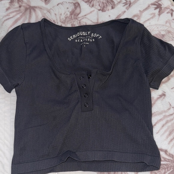 Aeropostale Black Seriously Soft Seamless Blouse - Picture 1 of 1